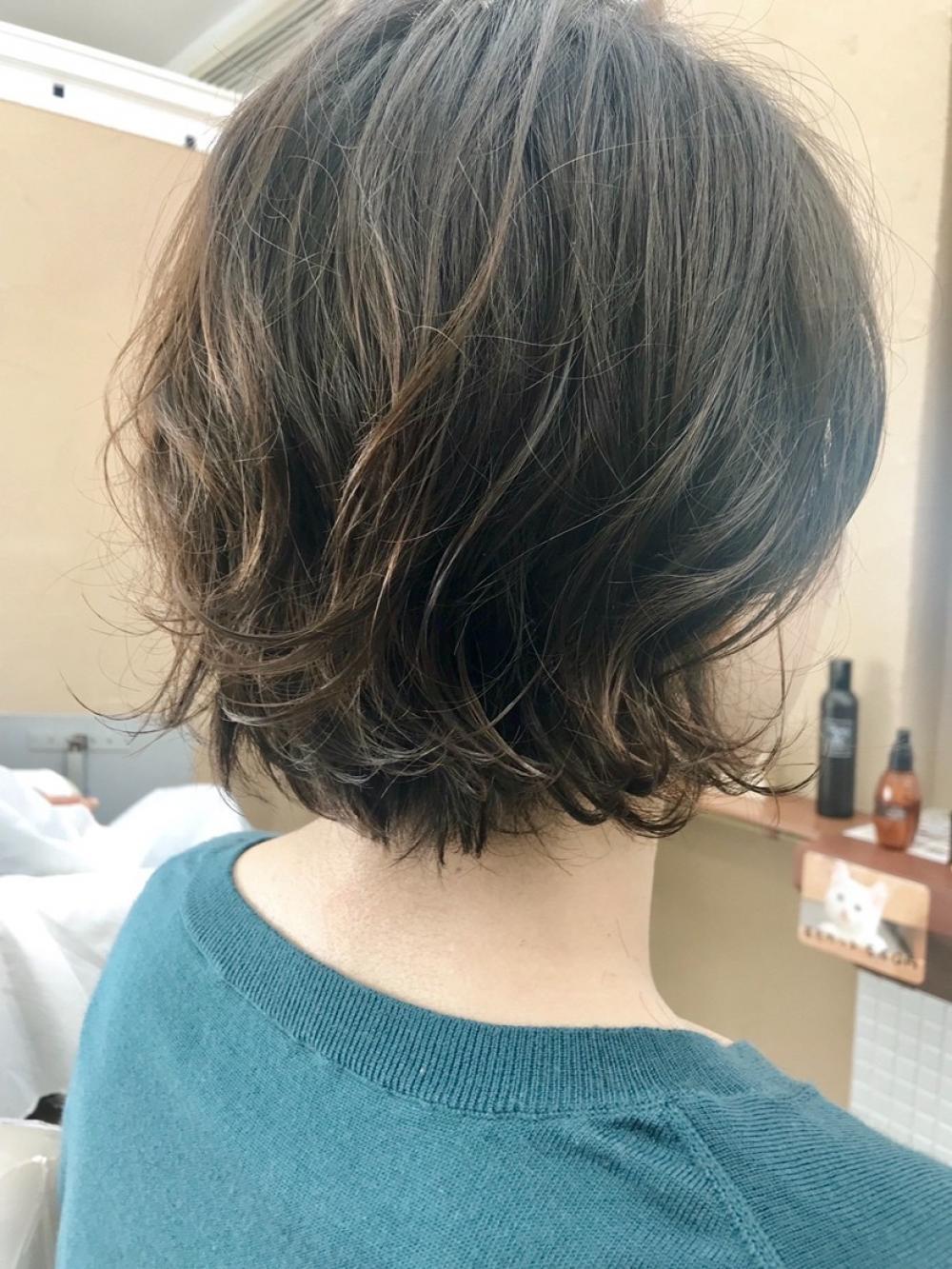 ショートボブ×ミックスパーマ