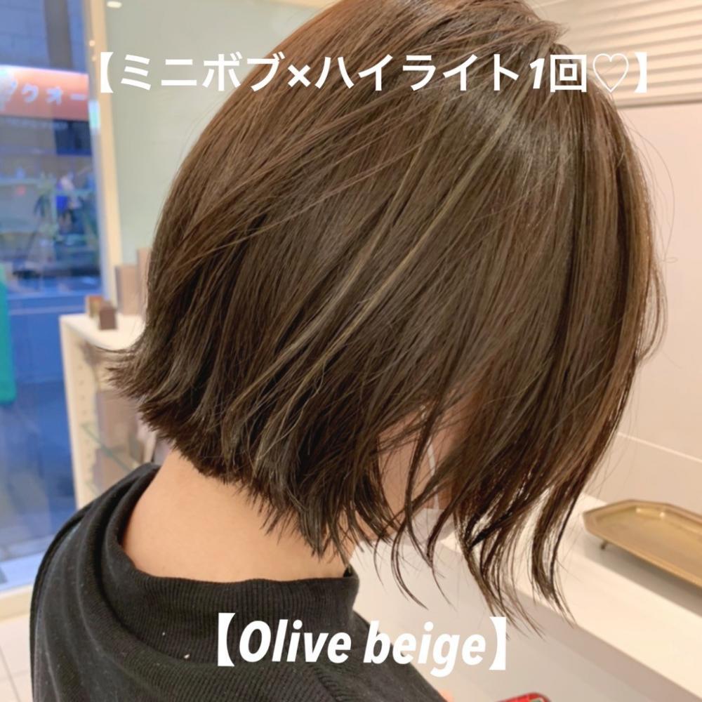 ＼ミニボブ×オリーブベージュ／