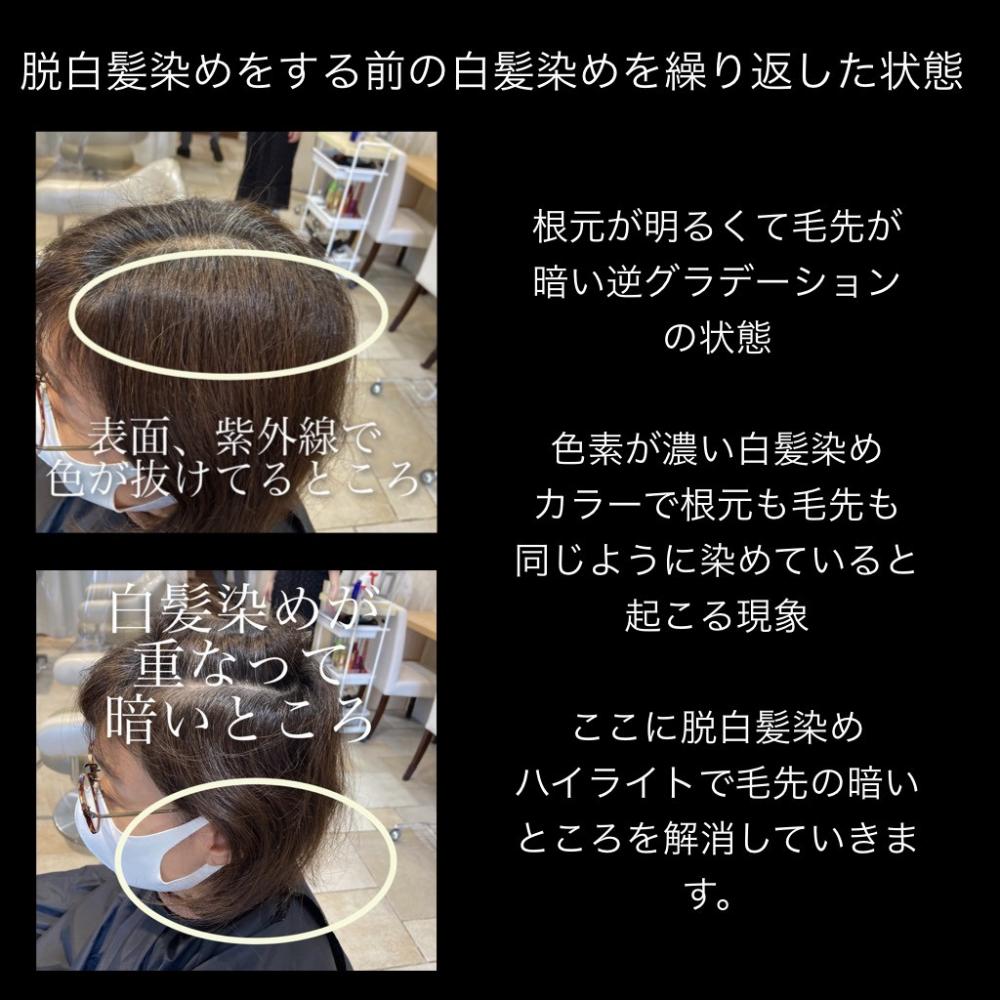 【白髪染め卒業】脱白髪染めハイライト白髪染めを使わないカラー｜サブ写真②