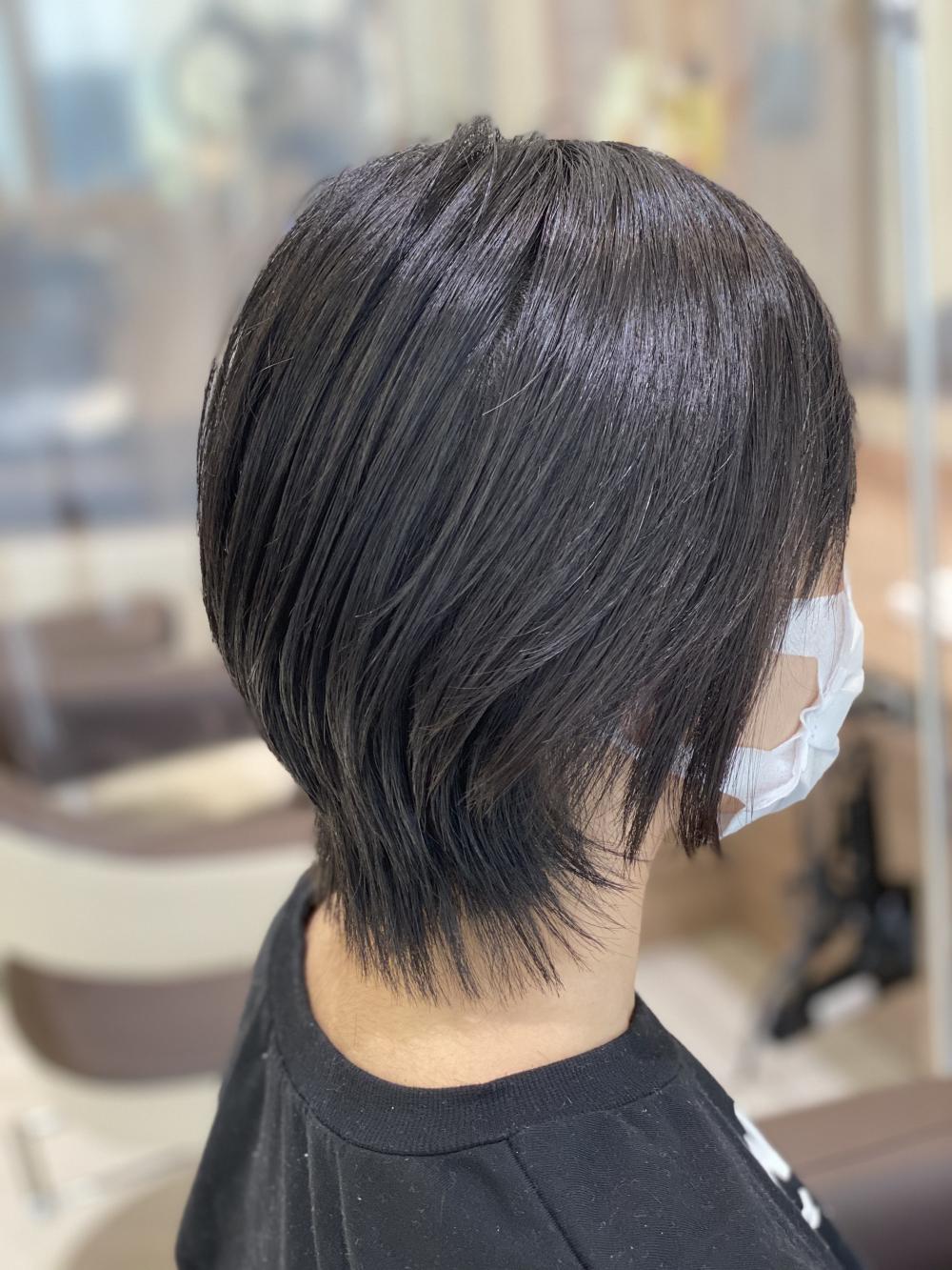 ナチュラル縮毛矯正+ミディアムレイヤー