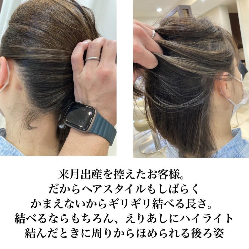 脱白髪染めハイライト髪を老けさせないボブ｜サブ写真②