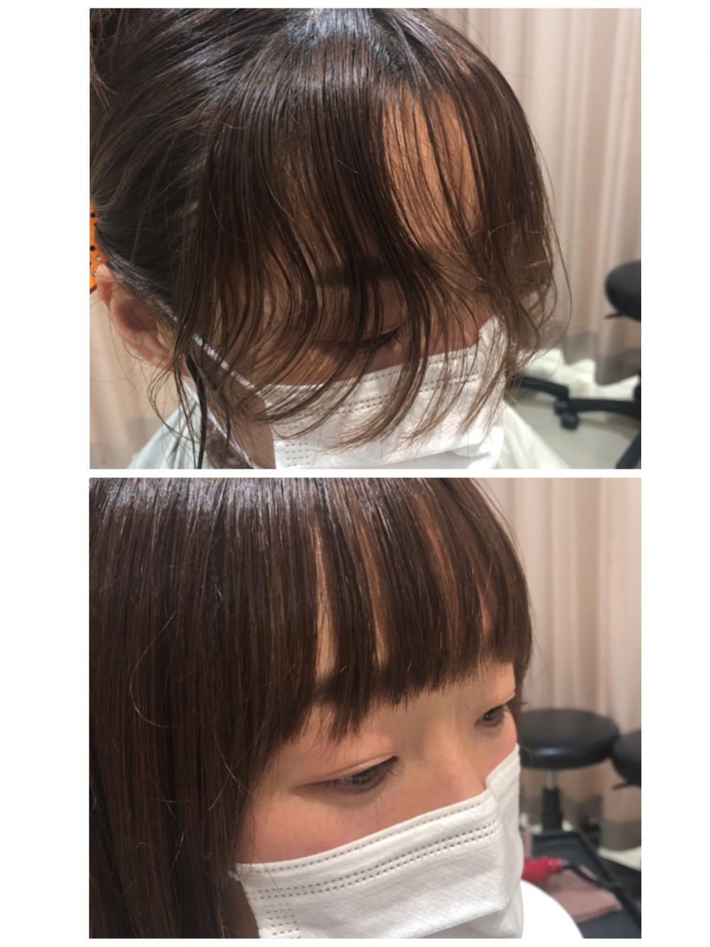 前髪ストレートbefore after