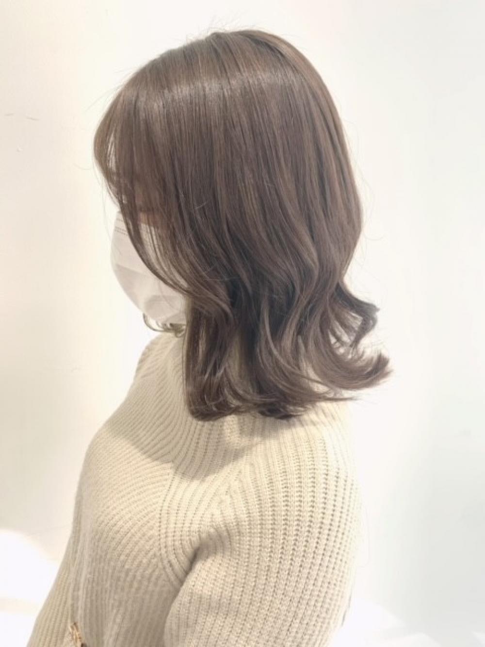 ブリーチ無しミルクティー×イヤリンングカラー｜サブ写真③