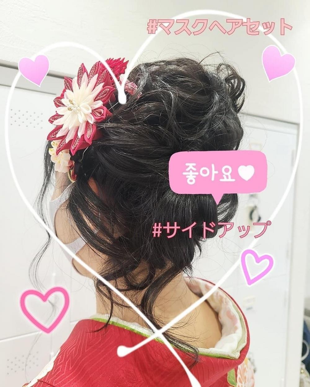 小顔効果サイドアップ♡ヘアアレンジ♡