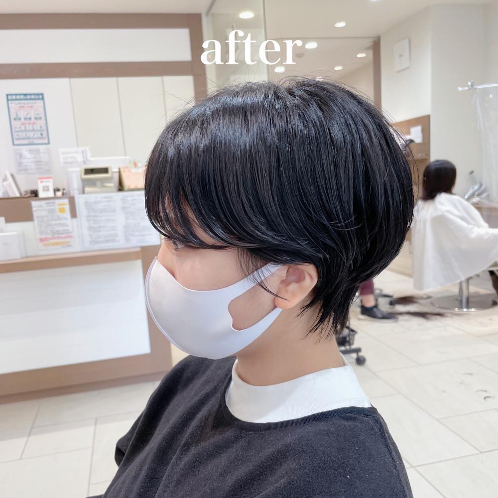 【垢抜けショート】黒髪ハンサムマッシュ｜サブ写真③