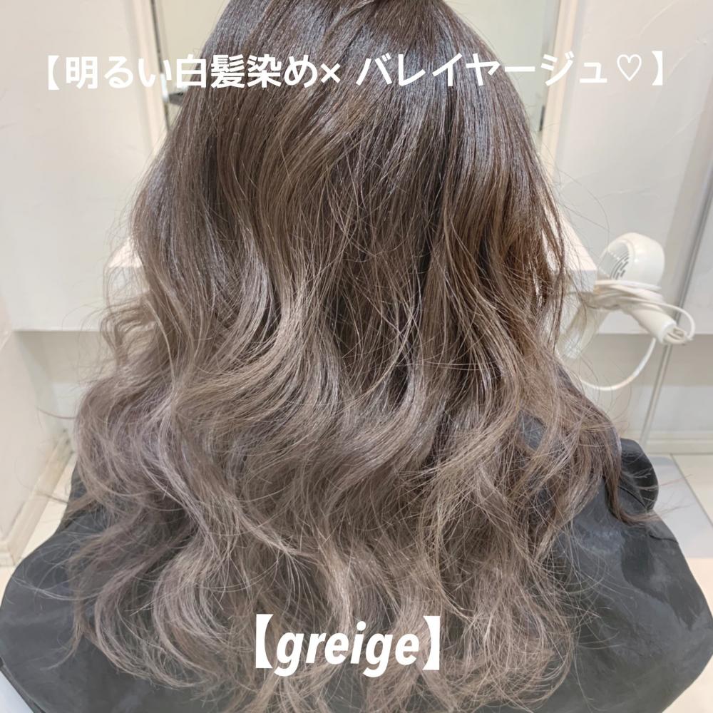 ＼明るい白髪染め×プラチナベージュ／