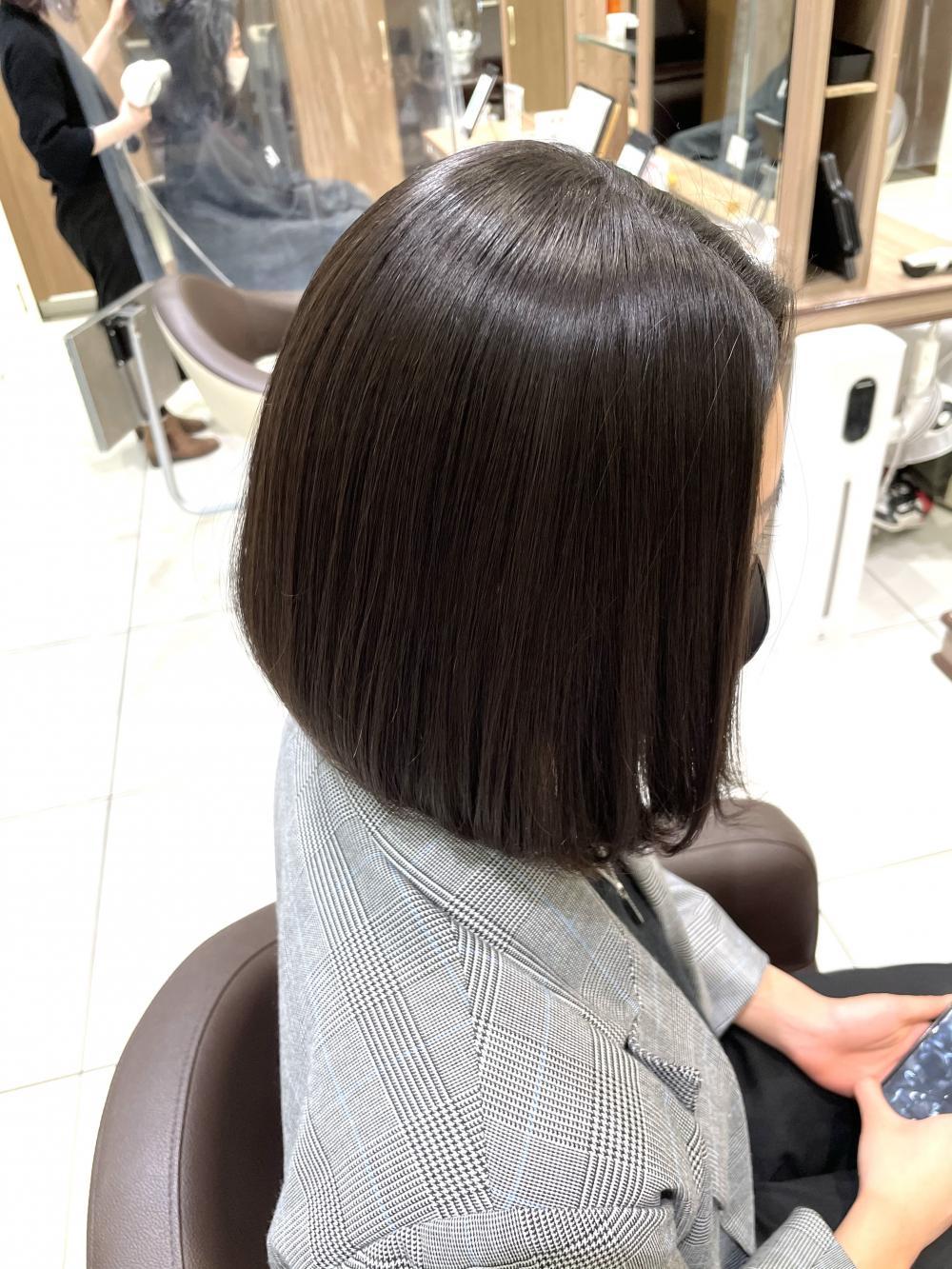 髪質改善ストレート×ボブ