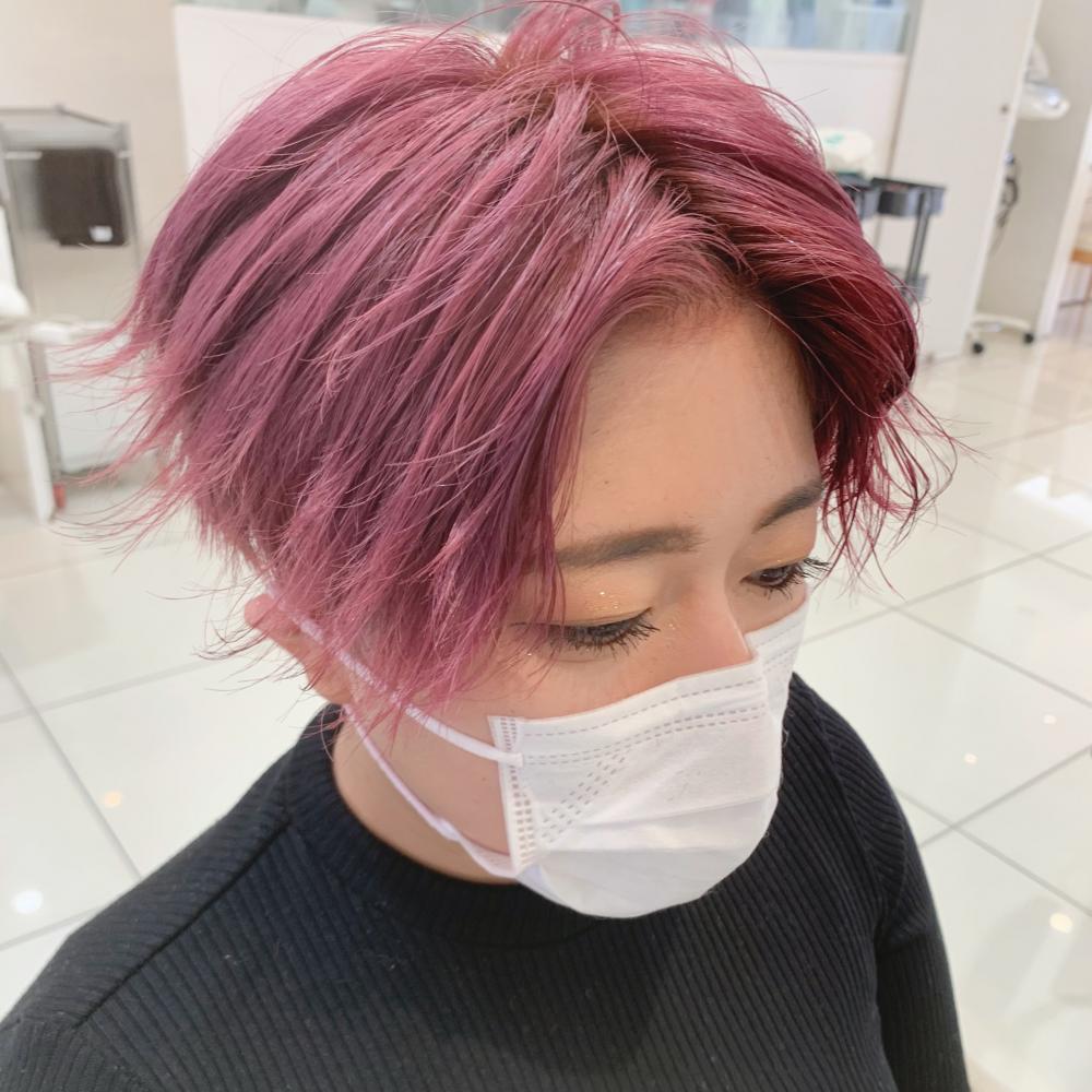 ＼ハイトーンショート×青みピンク／