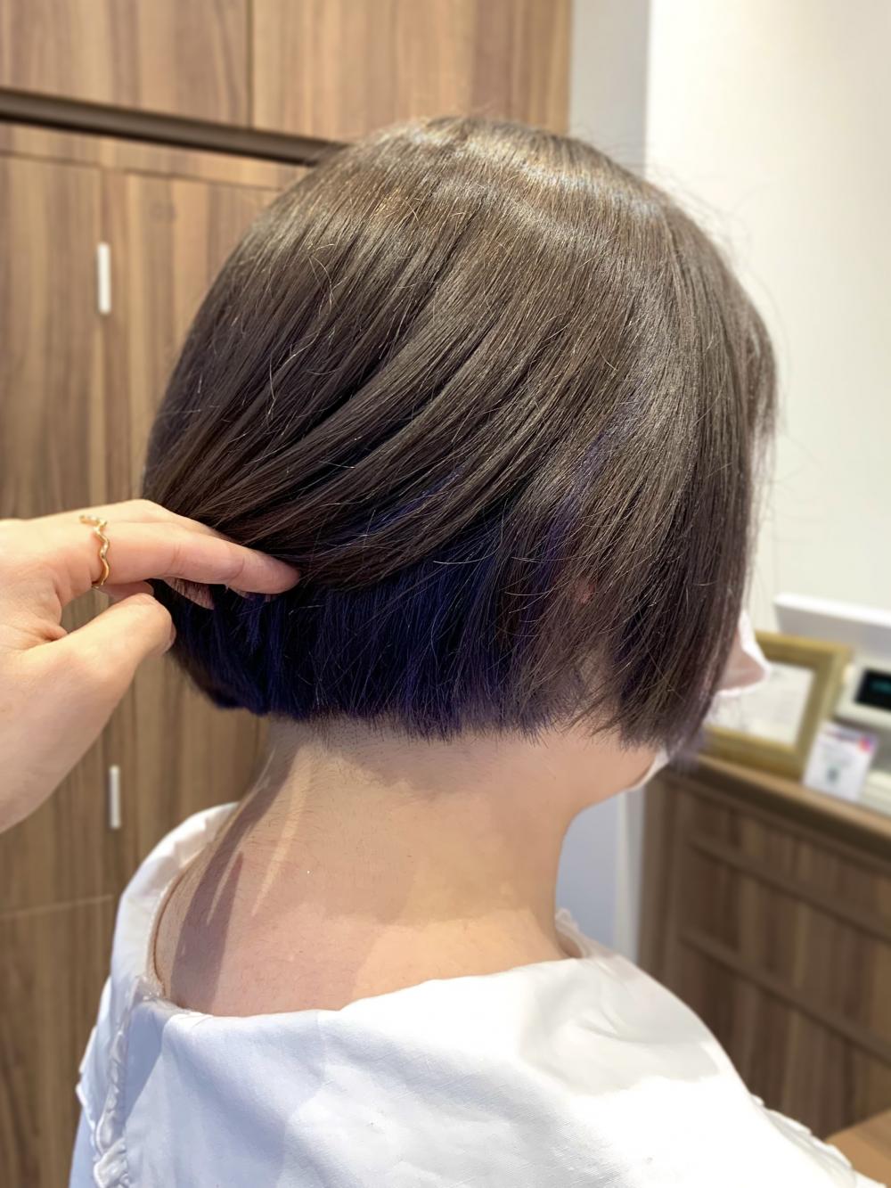 ミニボブでも可愛いインナーカラー/ブルーバイオレット｜サブ写真③