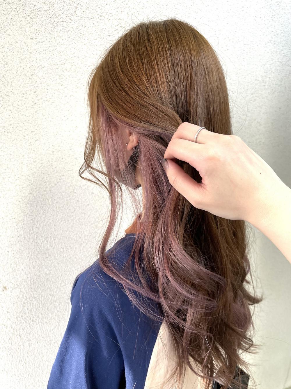 ラベンダーのインナーカラー