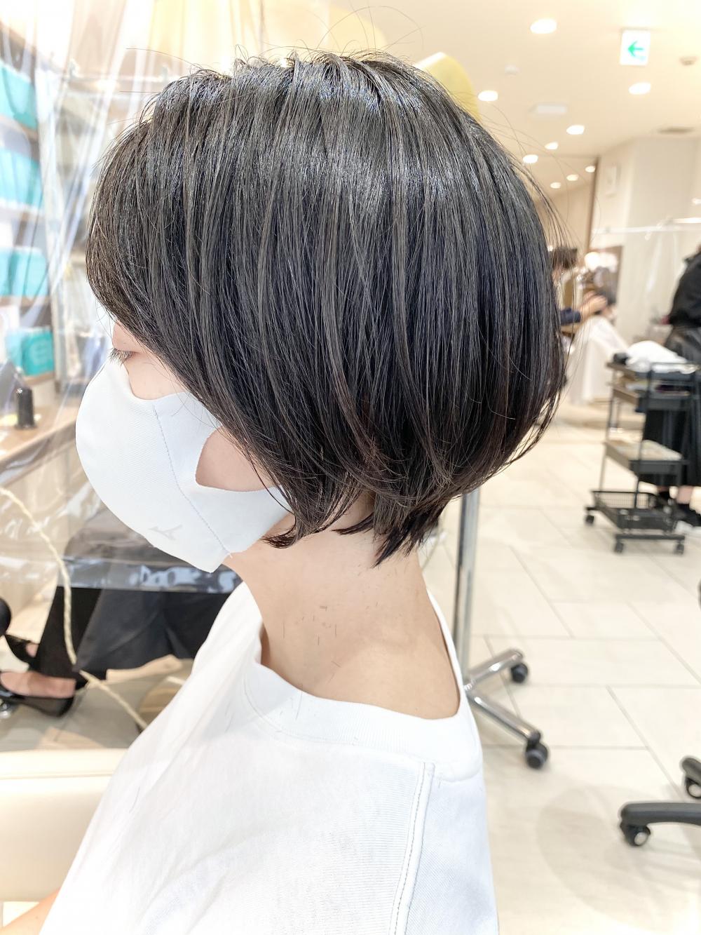【黒髪でも重くない】短すぎないショートボブ