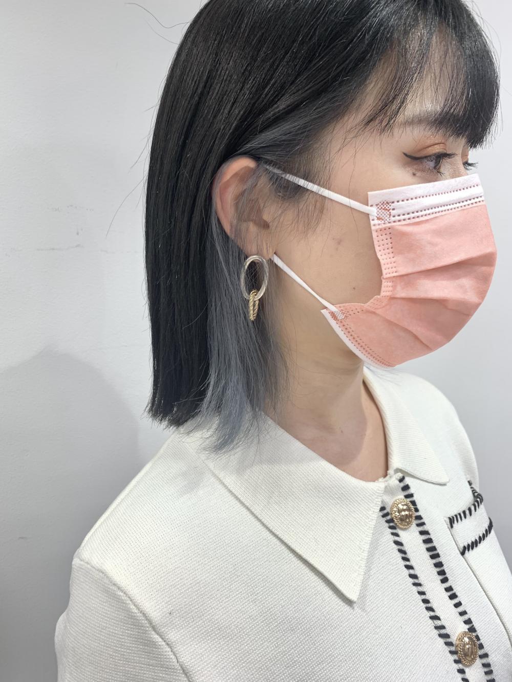 ブルーブラック×シルバーアッシュ　インナーカラー｜サブ写真③