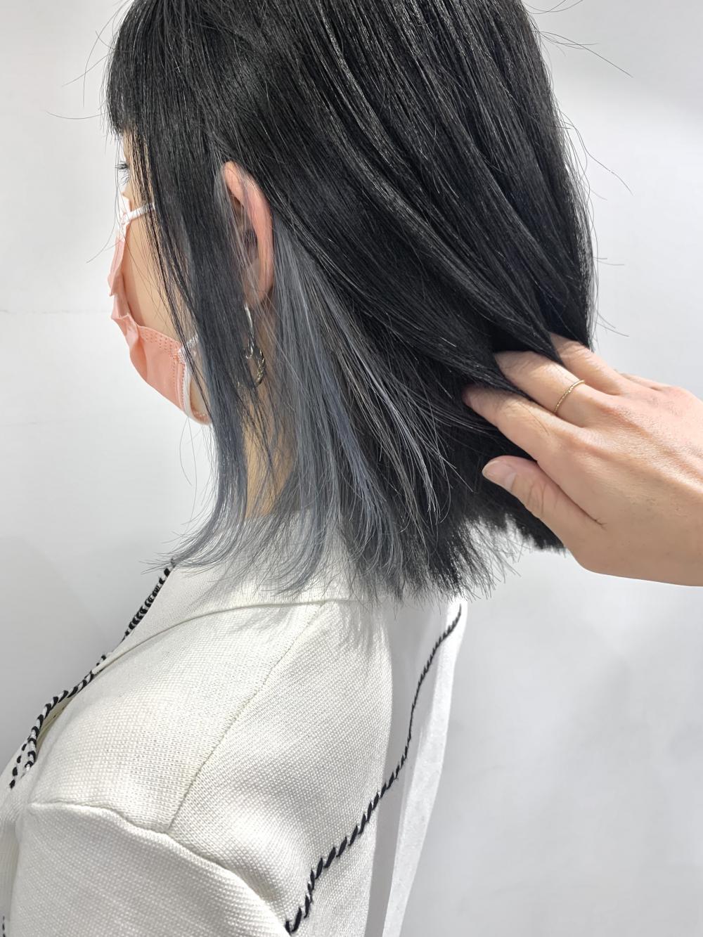 ブルーブラック×シルバーアッシュ　インナーカラー｜サブ写真④