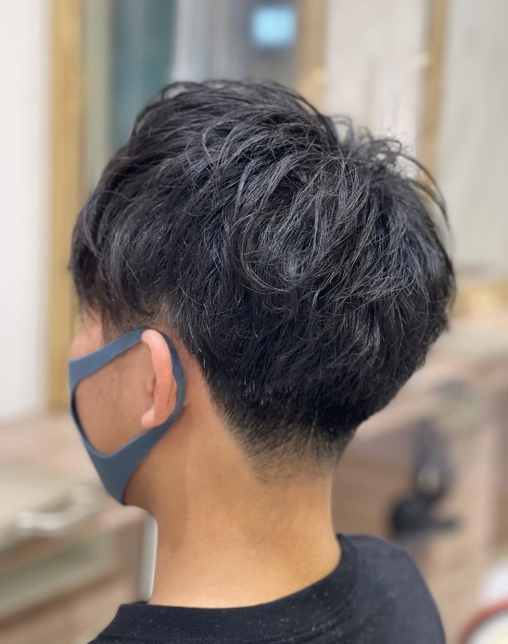 メンズパーマ×マッシュショート