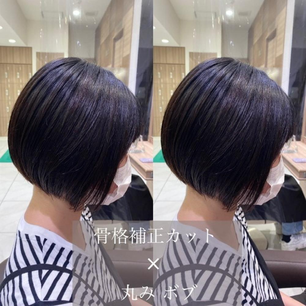 骨格補正カット × 丸みボブ