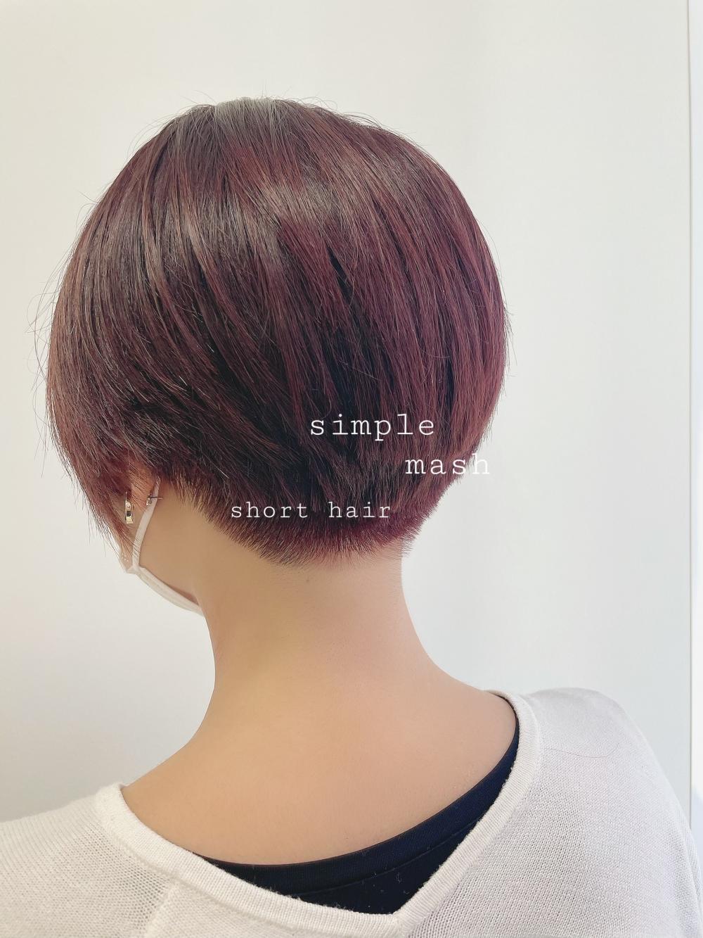 ★レッドピンクの刈り上げショート｜サブ写真③