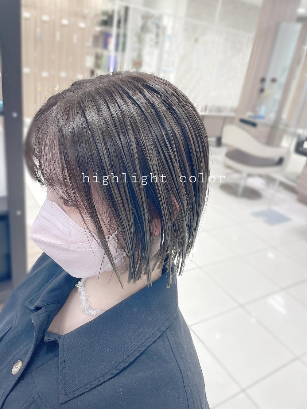 ★グレーグラデーションのぱつっとボブ｜サブ写真③
