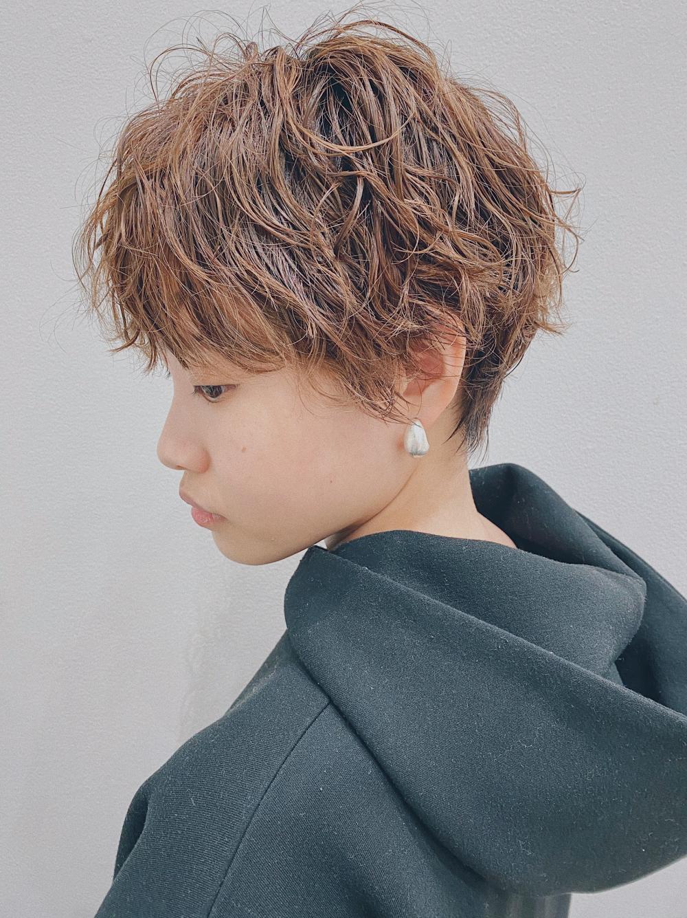 メンズライクなリッジパーマショート