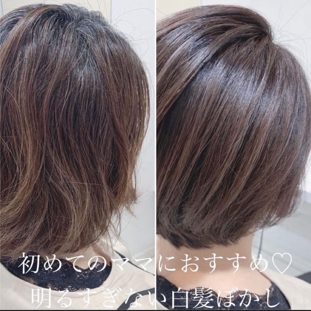 明るすぎない白髪ぼかし♡
