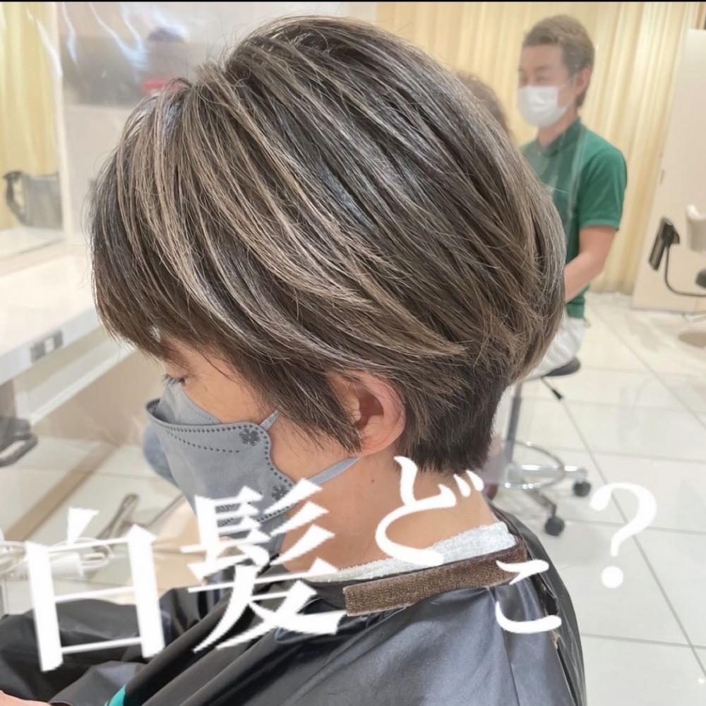 白髪ぼかしハイライト♡