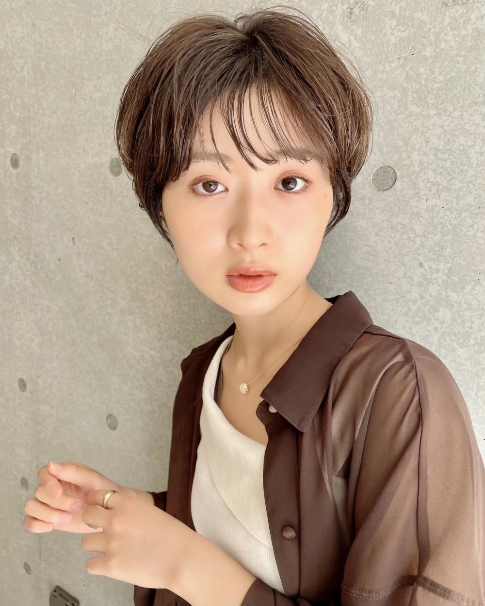 20代30代40代大人可愛い小顔ショート丸みボブ前下がり