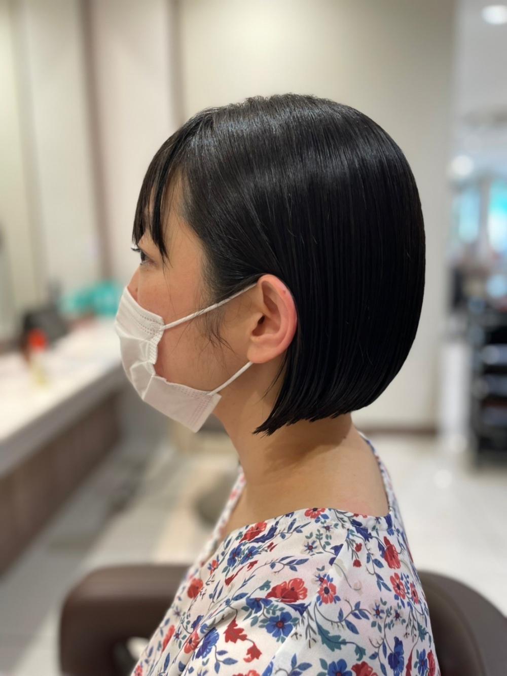 ミニボブ×縮毛矯正