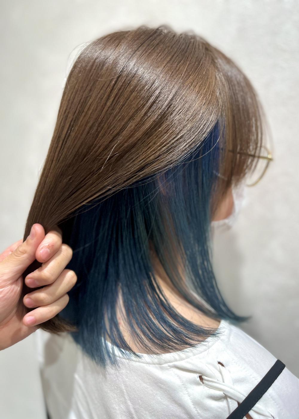 インナーカラー×ブルー