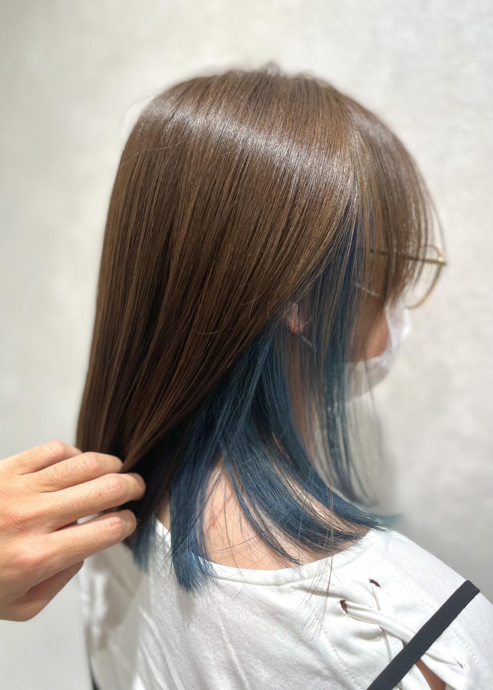 インナーカラー×ブルー