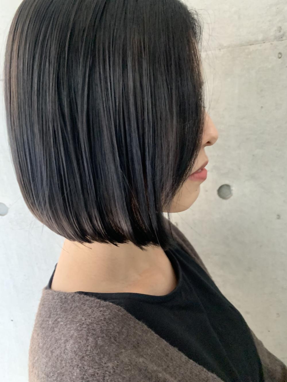 大人のミニボブ×ブルーブラック｜サブ写真②