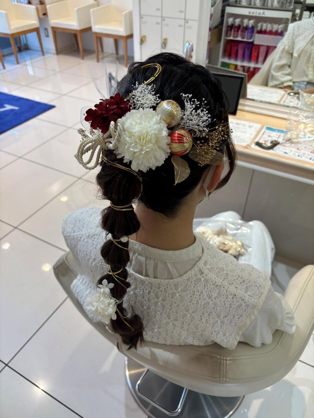 成人式☆たまねぎヘア編み下ろし