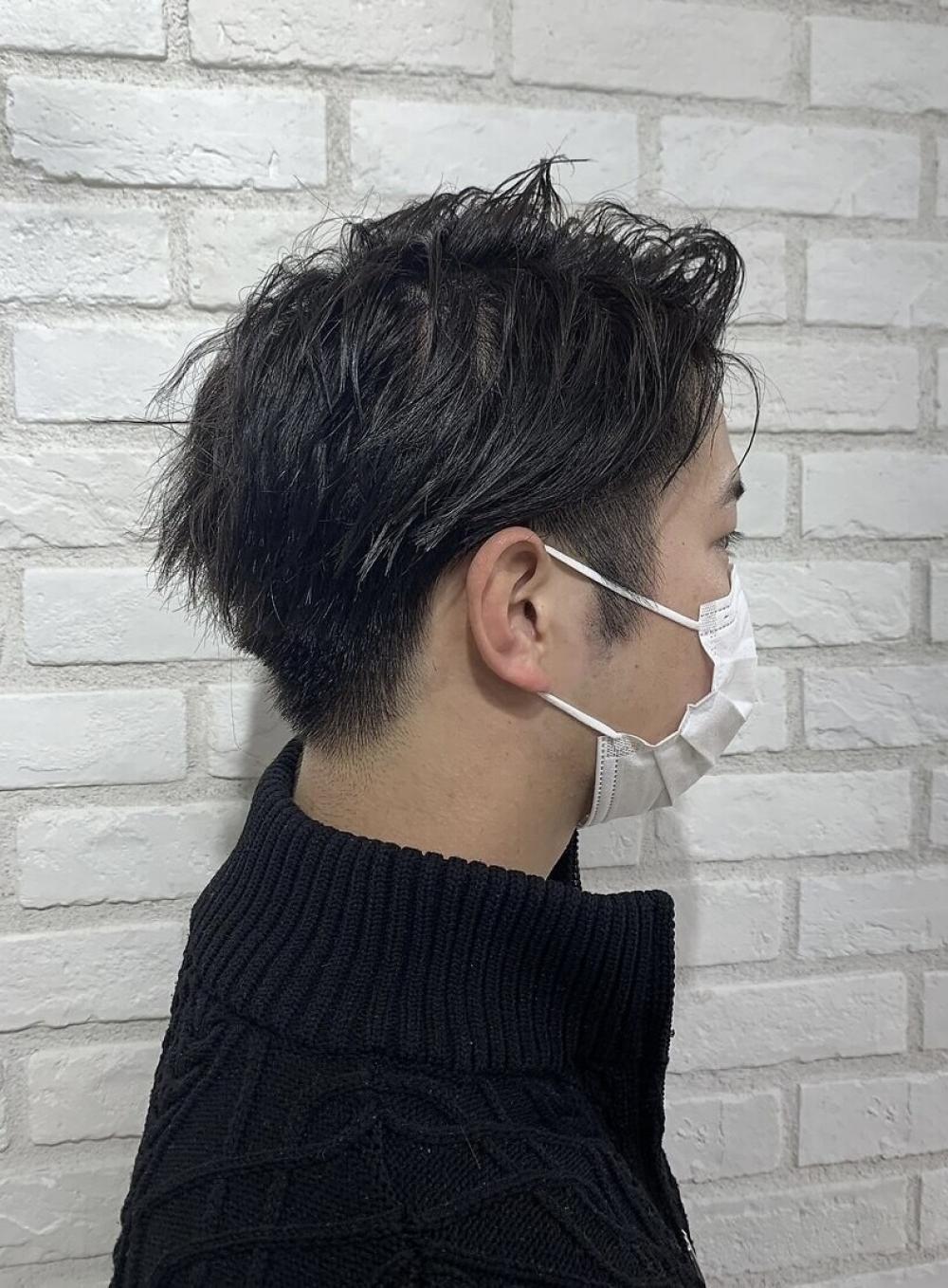 耳掛けアレンジショートマッシュ