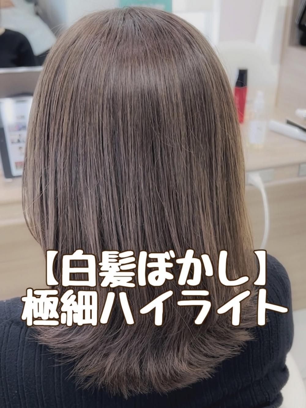 【白髪ぼかし】極細ハイライト