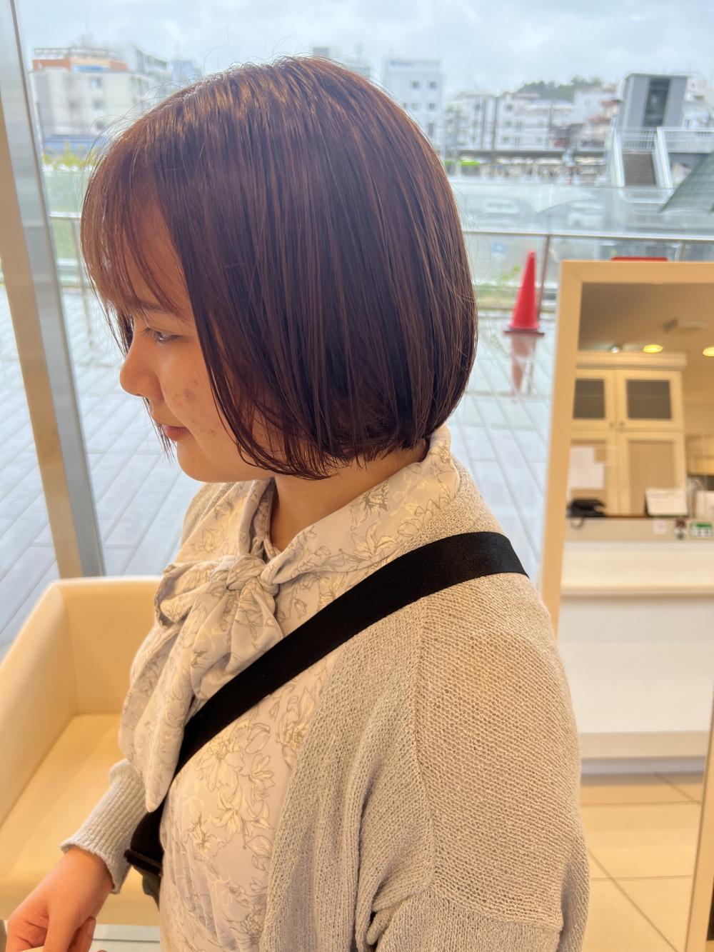 小顔補正立体カット×ナチュラルボブ 10代20代30代　【篠崎】