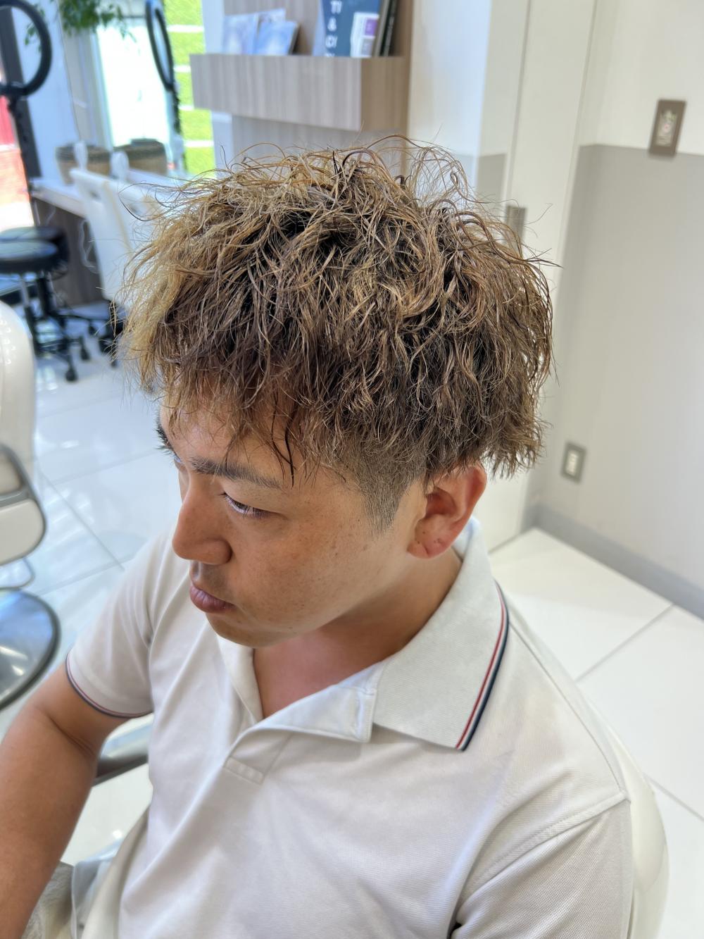 アップバング×ツイストパーマ×ブリーチ　10代20代30代　【篠崎】