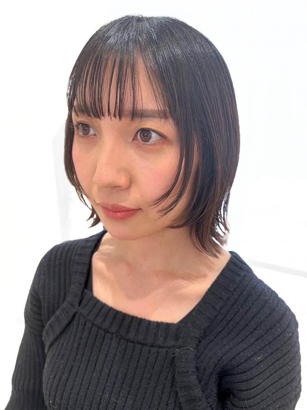 フェイスレイヤー×切りっぱなしボブ