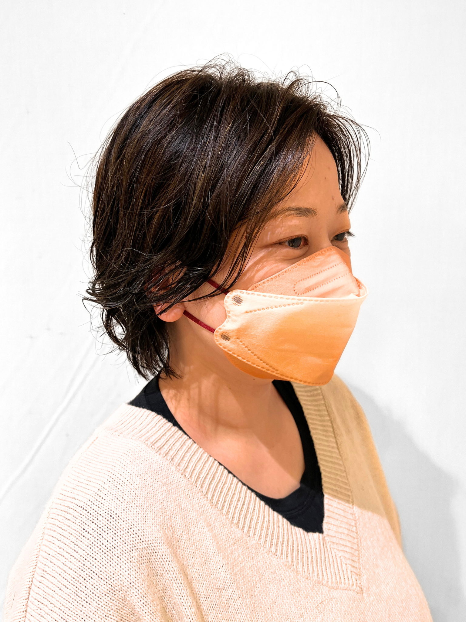 ショート白髪ぼかし