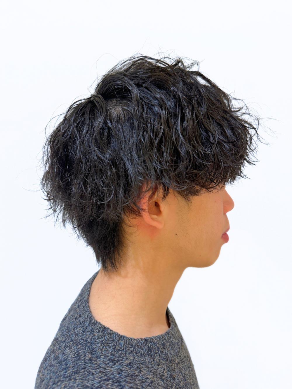 縦落ち波巻きパーマ