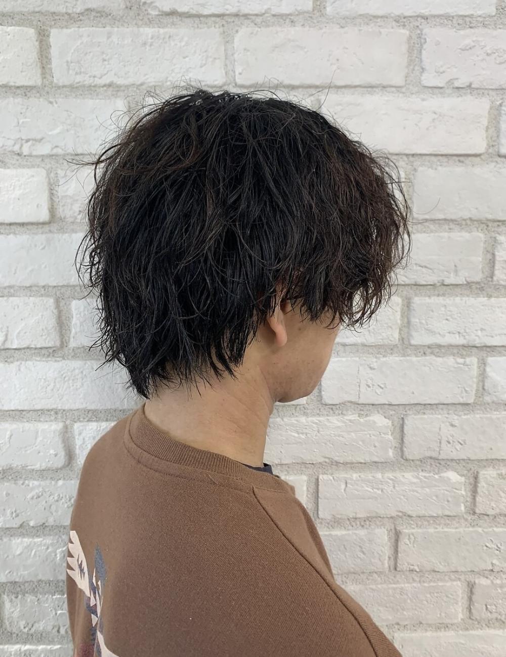 センターパートウルフ×ツイストスパイラル