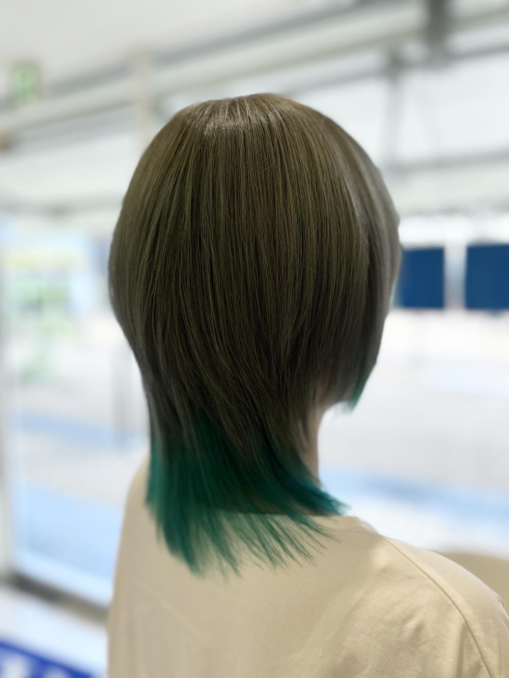 グリーンインナーカラー/ウルフカット｜サブ写真③