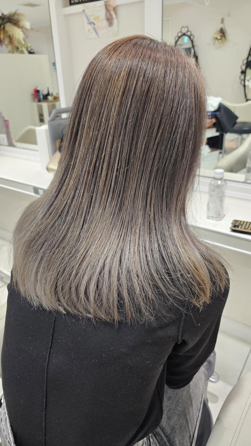 白髪ぼかしバレイヤージュ◆グレージュ◆