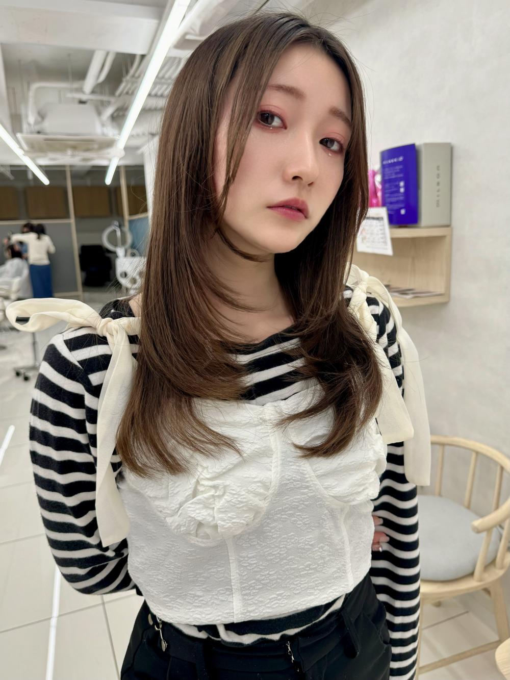 ザクザクレイヤーカット韓国ヘアレイヤーロングヘルシースタイル