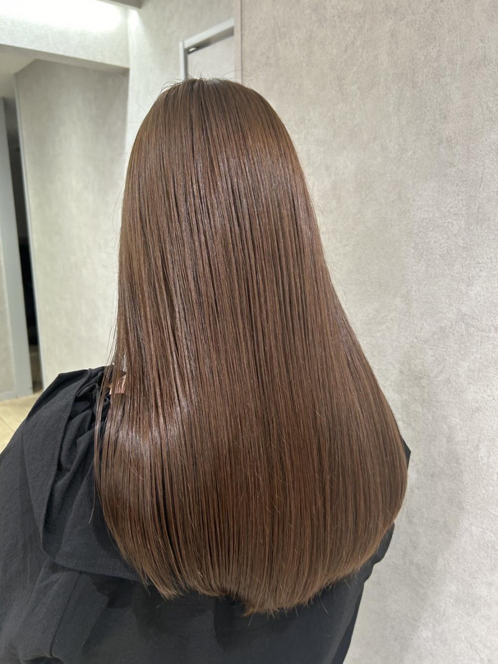 韓国ヘア髪質改善ブリーチなしダブルカラーミルクティーベージュ