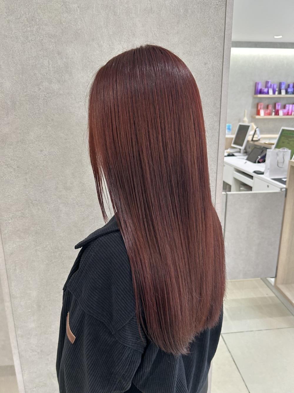 韓国ヘア髪質改善ブリーチなしダブルカラーラベンダーピンク