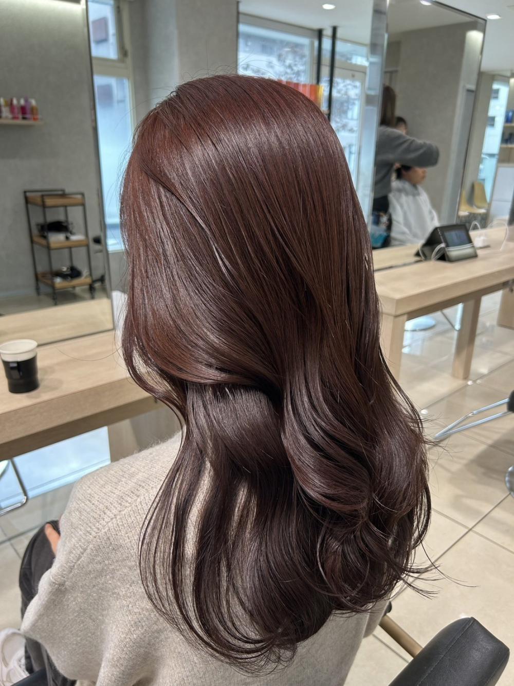 韓国ヘア髪質改善ブリーチなしダブルカラーラベンダーピンク