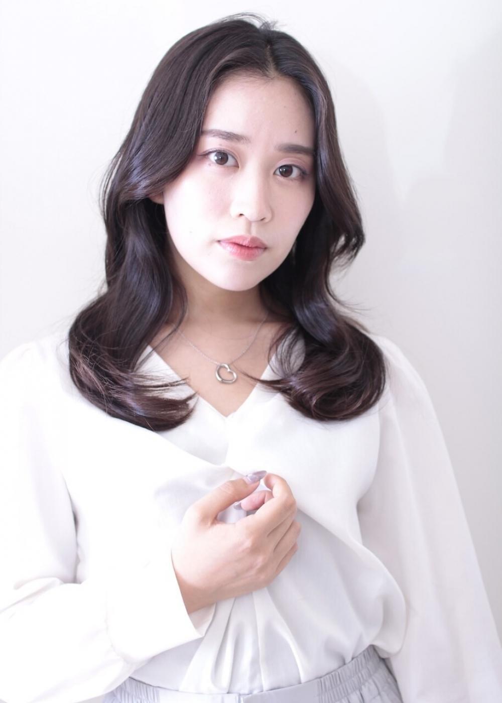 韓国くびレイヤー大人ガーリー内巻きカール