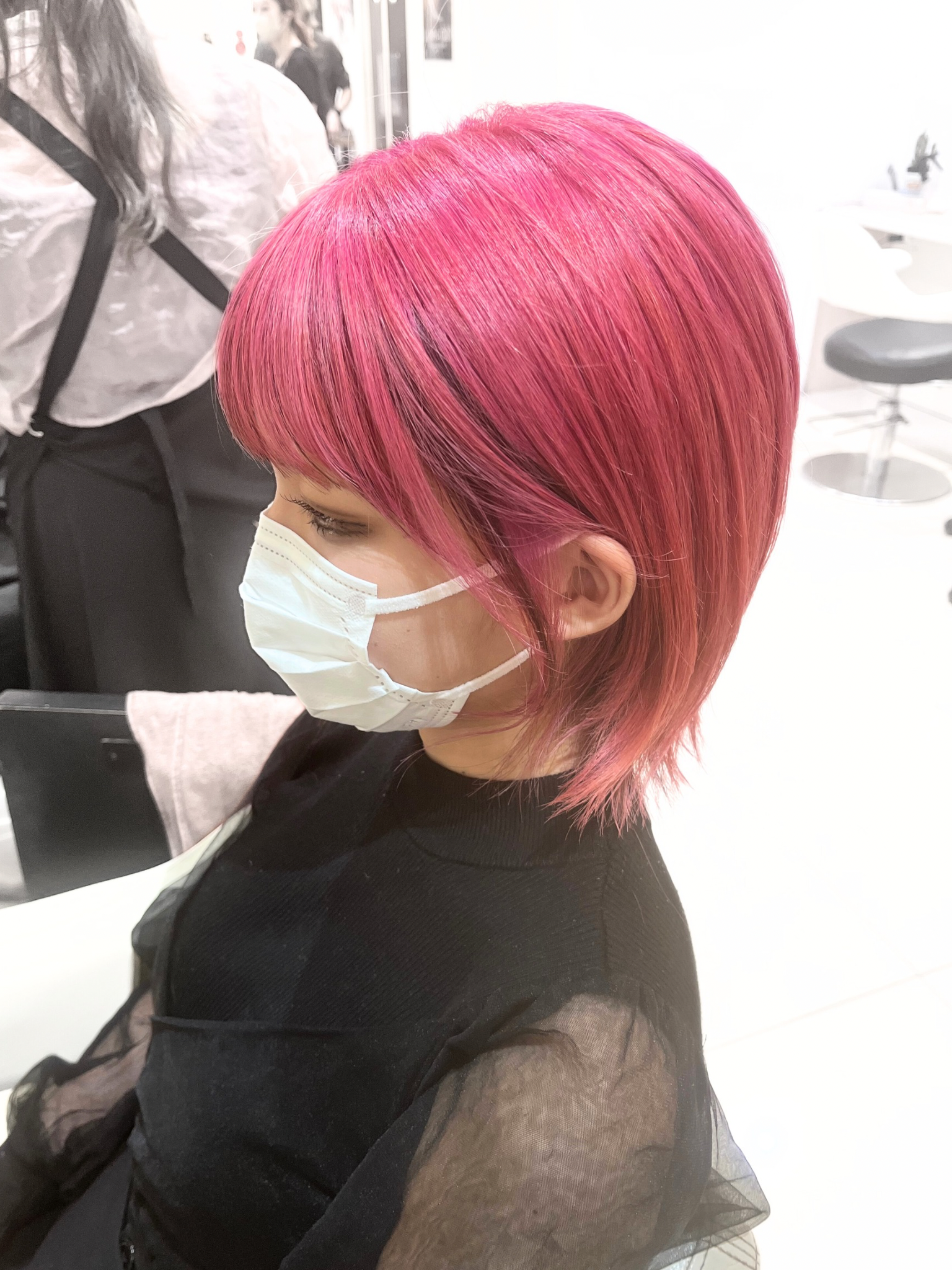 ブリーチありピンクカラーフェイスフレーミング｜サブ写真②