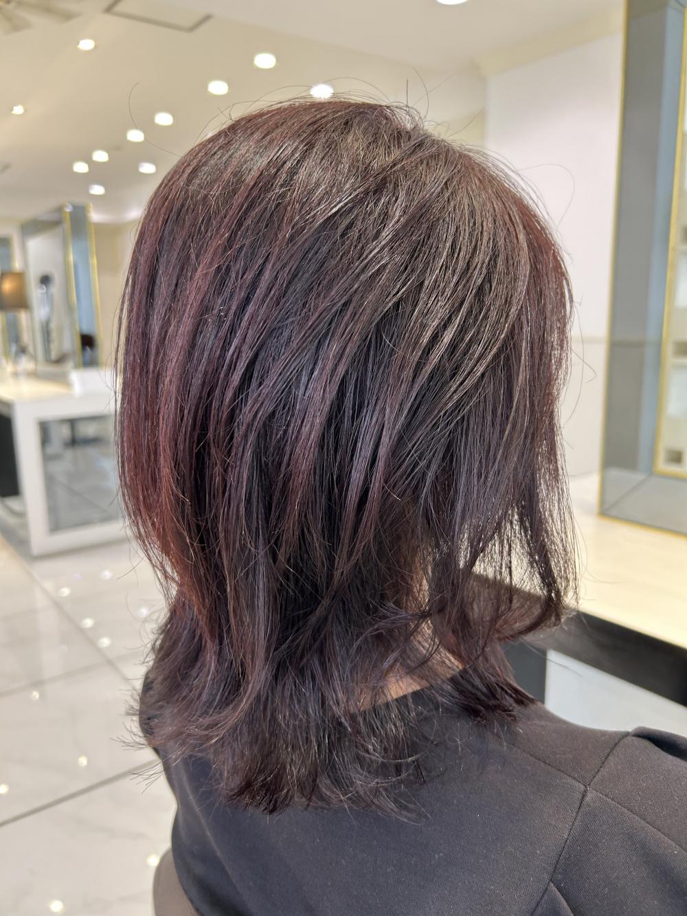 レイヤーカット　REDブラウン