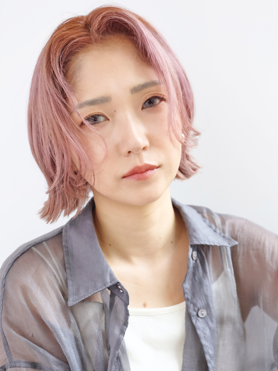 白髪ぼかしピンク
