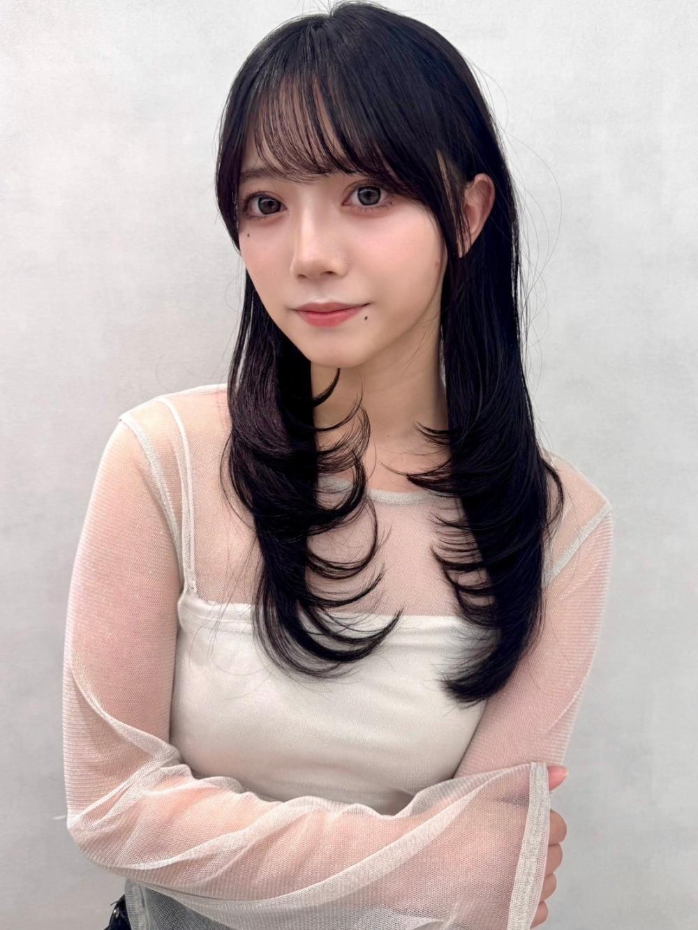やわらかい丸みロングレイヤー