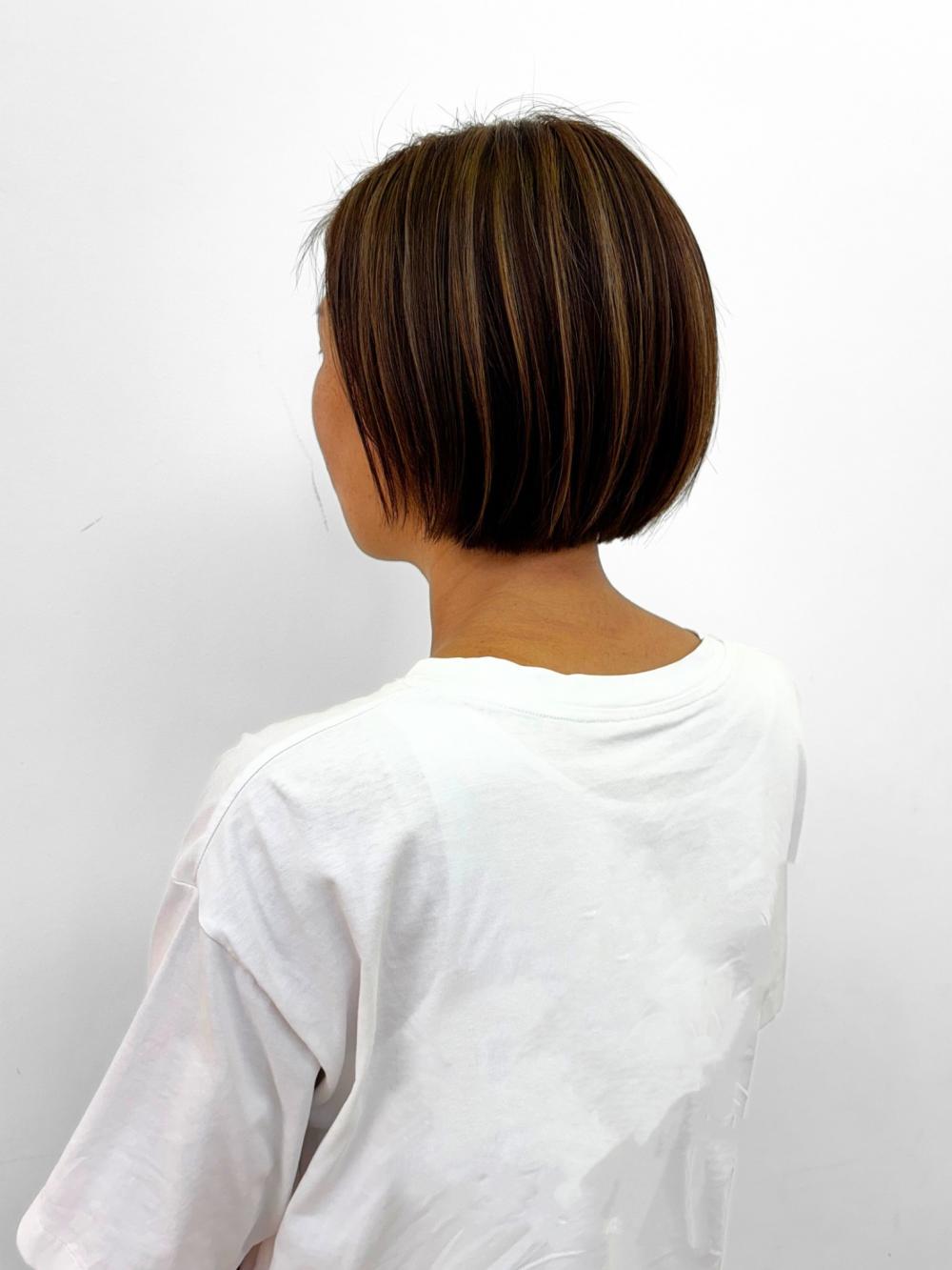 白髪活かし　ハイライト